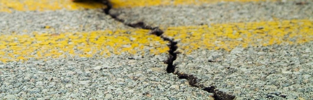 Zoomed in image of crack in asphalt